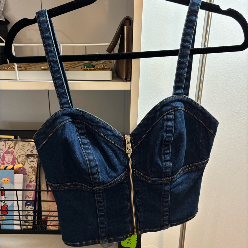 True Religion Denim Corset Top